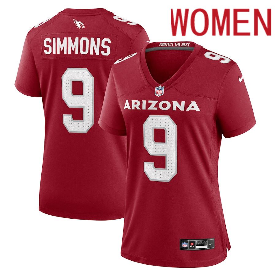 Women Arizona Cardinals #9 Isaiah Simmons Nike Cardinal Home Game NFL Jersey->women nfl jersey->Women Jersey